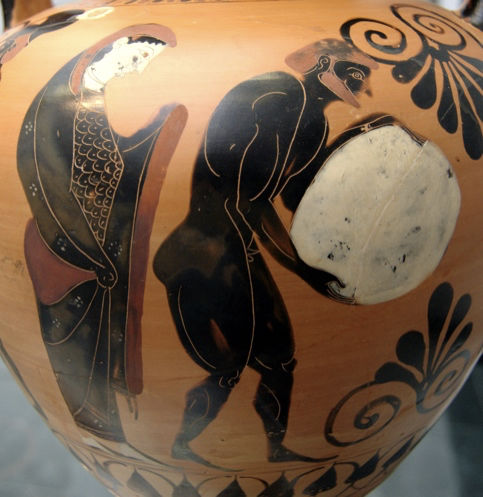 Persephone supervising Sisyphus in the Underworld  
Attic black-figure amphora, c. 530 BC
By Swing Painter - User:Bibi Saint-Pol, own work, 2007-02-13
Public Domain, https://commons.wikimedia.org/w/index.php?curid=2949009
